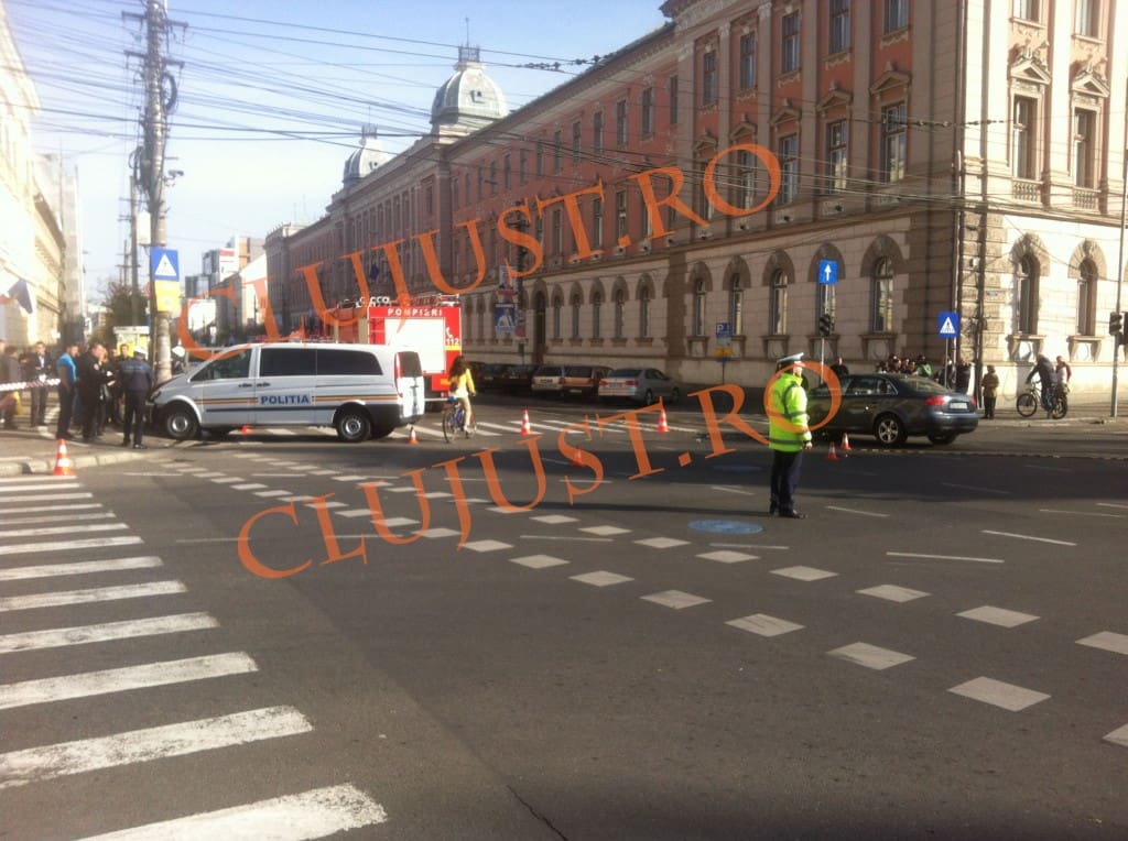 duba de politie lovita accident CLUJUST (4)